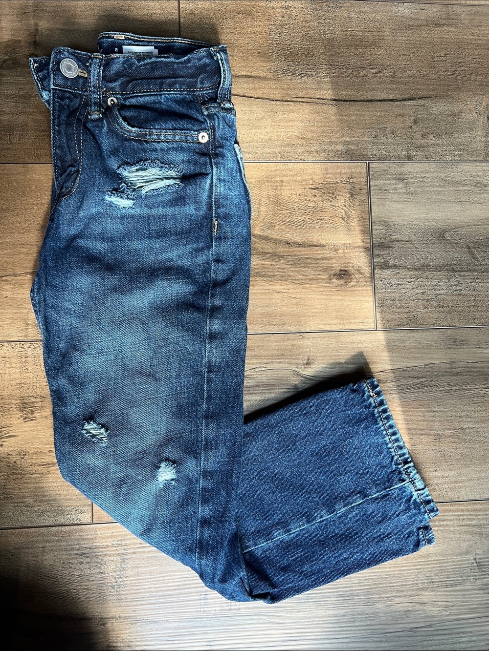 Old Navy Dark Blue Distressed Kids Jeans
